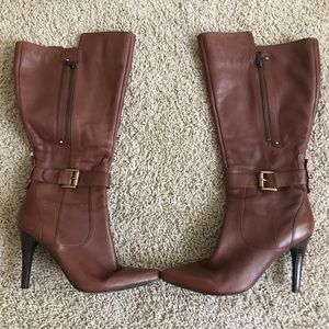 Nine West Dangerouso Brown High Heeled Boots